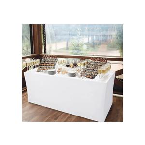 Spandex Table Cover 6ft Fitted Tablecloth Rectangular - Stretch Rectangle Folding Table Cloth for Birthday Party Wedding Banquet, White, 72L x 30W Inch