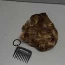 REECHO Clip in Hair Extensions, 4PCS Hair Extensions 14" Short Wavy Invisible Lace Weft Natural Soft Hairpieces for Women  Light Brown with Blonde Highlights