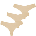 Women's Underwear Seamless Thong T Back Panty Cotton Breathable Thongs Panties for Women 3 Pack S