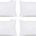 Acanva Throw Pillow Insert, Premium Stuffer Inserts Decorative Rectangle Premium Sham Forms Cushion for Sofa Couch Chair, 12x20 Inch (Pack of 4), White 4 Count