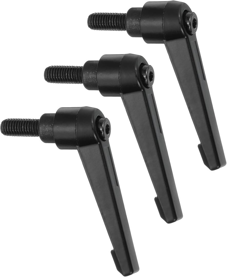 uxcell 3Pcs M8 x 16mm Adjustable Knobs Handle Male Thread Push Button Ratchet Quick Release Locking Rotating Bolt for Lathe Machinery, Black