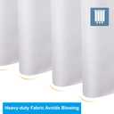 AmazerBath Extra Long Shower Curtain 96 Inches Long, Waffle Shower Curtain White Extra Long, Fabric Shower Curtains for Bathroom, Heavy Duty 240G Waffle Textured, 72x96 Inches