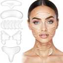 11 pcs Silicone Wrinkle Patches,Reusable AntiWrinkle Pads for Forehead, Frown Lines, Smile Lines, Neck & Chest – Overnight Fine Line Smoothing Treatment for Women