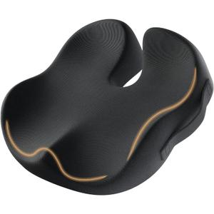 ProtoArc Seat Cushion, Office Chair Cushion for Sciatica, Coccyx Cushion, Ergonomic Memory Foam Seat Cushion for Car, Home, Pressure Relief Pad for Hip, Tailbone, All Day Comfort - Black