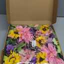 Spring and Summer Wreaths for Front Door 24 Inch Summer Wreath with Lifelike Sunflower,Pink and Purple Dahlia Spring Door Wreath with Welcome Sign,Outdoor Decor