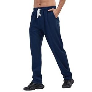 Arloesi Men's Sweatpants Casual Cotton Athletic Open Bottom Pants Straight Leg Joggers with Pockets (XXL, Blue)