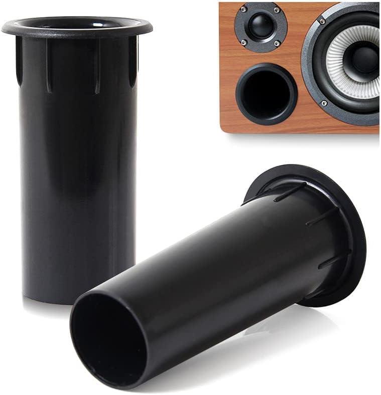 2Pcs 50mm (2-Inch) Speaker Port Tubes - Black ABS Bass Reflex Port for 4-6" Subwoofer & Speaker Cabinet, Smooth Inner Wall Reduces Turbulence Noise, for Enhanced Bass in Car Audio & Home Theater DIY
