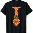 Funny Thanksgiving Turkey Tie Design T-Shirt 2XL