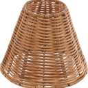 Aspen Creative 51003 Empire Clip-On Chandelier Lamp Shade, Natural Rattan, 3" Top x 6" Bottom x 5" Slant Height