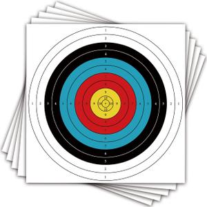 THREE ARCHERS Archery Targets Paper 20pcs Standard Archery Target for Backyard 23.6In 10 Ring Bow and Arrow Targets Face for Hunting & Shooting Archery Accessories for Target Practice