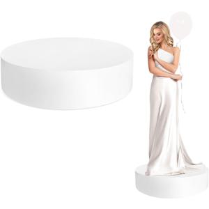 Round Mannequin Display Pedestal Stands 23.6x5.9in, Bridal Shop Cylinder Plinth Raiser, Wedding & Party Decoration - Platform Base for Jewelry Display- Round Stage Platform for Events