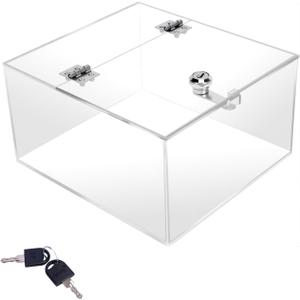 Large Clear Lock Box - 8.77.94.7 Inches Acrylic Display Case with Lock, Transparent Lockbox with Keys for Secure Storage & Showcase