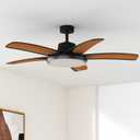 DREO Smart Ceiling Fans with Lights, Low Profile Ceiling Fan with Alexa/App, 52'' Dimmable Lighting & Color Tuning, RGB Ambient Light for Living Room, Game Room, Easy Installation, Quiet, Black