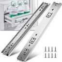 YENUO Full Extension Drawer Slides Side Mount 10 12 14 16 18 20 22 24 Inch Ball Bearing Dresser Cabinet Kitchen Rails Track Guide Glides Runners Heavy Duty 100 Lb (White-Basic - 1 Pr,20 Inch)