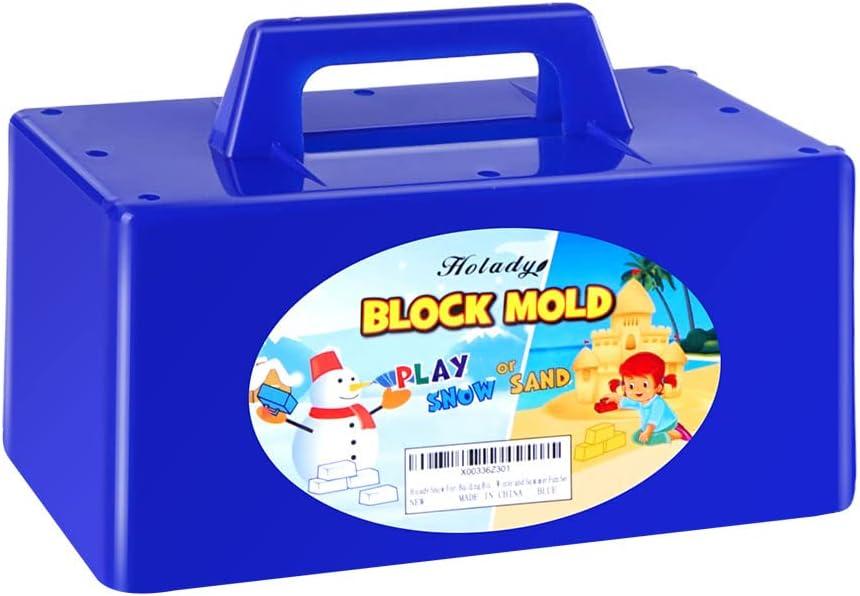 Holady Snow Fort Building Block, Snow Brick Maker and Sand Castle Mold, Beach and Snow Toys Kits for Kids, Outdoor Winter and Summer Fun Set Toys-Blue and Red