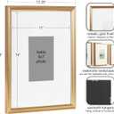 Kate and Laurel Adlynn Decorative Rectangle Watercolor Framed Art Set of 3; 11 x 14 matted to 5 x 7; Gold; Vintage Three-Piece Framed Wall Art for Gallery Wall Frame Set in Living Room Wall Decor