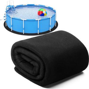 18 ft Round Pool Liner Pad for Above Ground Swimming Pools Durable Puncture Resistant Floor Mat Extend Liner Life Polyester Geotextile Material(Black)