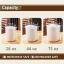 Bosmarlin Canisters Sets for the Kitchen, Ceramic Canisters with Airtight Lids for Countertop, Storage Containers for Sugar, Coffee Bean, Flour, Dishwasher Safe (White, 26/44/75 Oz)