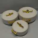 Inner Steel Casserole Set |BPA Free|Advanced P.U. Insulation |Keeps Food hot & Fresh for Long Hours.Chapati,Roti,Biryani Set of 3 (1700ml, 1200ml, 600ml) Ivory