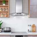 COSMO COS-668WRCS75 30 in. Vista Collection 380 CFM Ducted Wall Mount Range Hood, Touch Controls, LED Lights, Stainless Steel