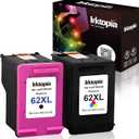 Inktopia Remanufactured Ink Cartridge Replacement for HP 62XL 62 XL for HP Envy 7640 5660 5540 5640 5642 7645 Officejet 5740 5741 8040 OfficeJet 200 250 Mobile Printer (1 Black 1 Tri-Color)