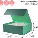 UoeRing 2 Pack Extra Large Green Gift Box 20x16x7 inch Luxury Gift Box for Presents with Magnetic Closure Lid Collapsible,Birthday,Christmas,Contains Card, Ribbon,Tissue Paper,Shredded Paper Filler