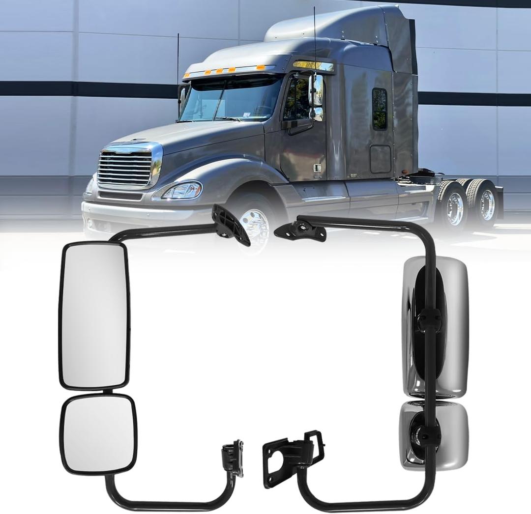 Side Mirror Compatible With Freightliner Columbia Century Mirror Chrome Door Mirror Left Driver Side Fit for 1996-2010 Freightliner Century Columbia Trucks