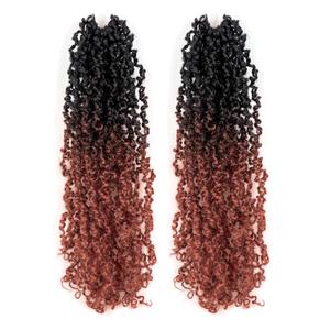 Toyotress Yanky Twist Crochet Hair - 16 Inch 2 Packs (30 Strands/Pcs) Fluffy Spring Mini Twist Passion Twist, Ombre Ginger Pre-Looped Crochet Braids Braiding Hair (16 Inch, OT350-2P)