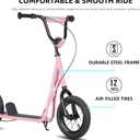 JOYSTAR Kick Scooter for Ages 5-9 Years Old Boys Girls, 12 Inch Big Wheels Scooters for Kids, Teens and Adults, Rear Brake and Adjustable Handlebar, Kids Scooter