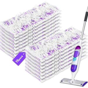 15 Count Pad Refills for Swiffer Power Mop Refill, Absorbent Floor Cleaning Pads for Hardwood, Tile, Laminate Floors