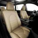 Car Seat Covers Customized for Toyota Grand Highlander 2024 2025 2026 8 Seater, Full Set Faux Leather Seat Cover Full Set Waterproof - Second Row 40/60 Split Bench - Beige