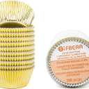 Gifbera Standard Gold Foil Cupcake Liners Wrappers Metallic Baking Cups, 200-Count