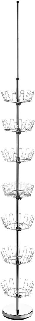 Whitmor 6 Tier Floor-To-Ceiling Shoe Spinner - Adjustable with Basket