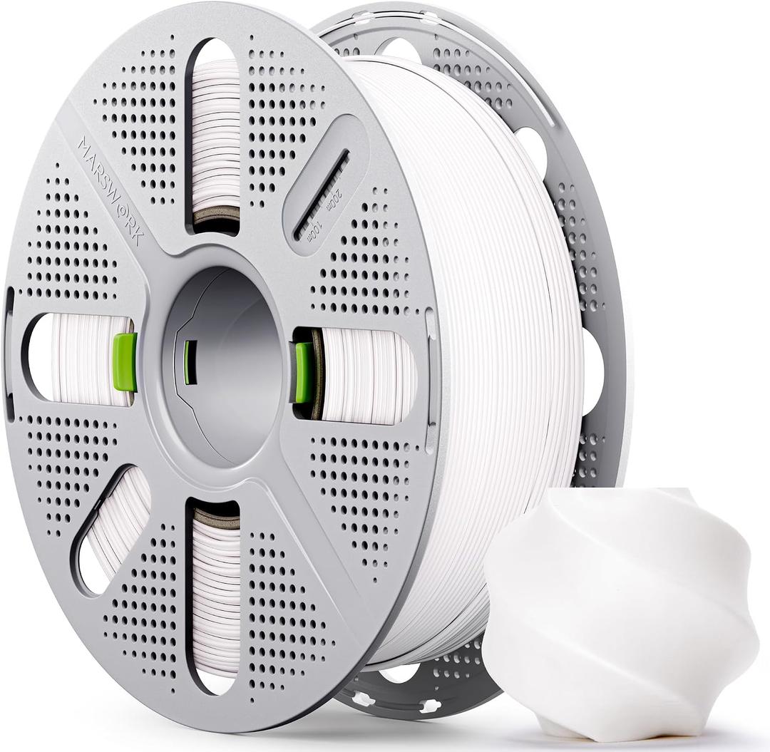 PLA Basic, Pre-Dried Filament with Quick-Swap Reusable Spool 1kg (2.2lbs), 1.75mm 3D Printing Filament, Compatible with Bambu Lab 3D Printers White