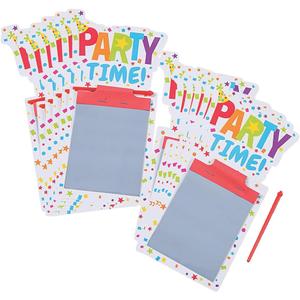 Fun Express Birthday Magic Screens - Stationery Set for Creative Fun at Parties and Celebrations, Toy Birthday Gift - Toddlers Drawing Tablet for Kids - 12 Pieces