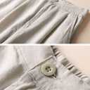Women's 100% Linen Wide Leg Pants Summer Casual Cropped Palazzo Beach Pants Outfits 2025 Trendy (Beige)