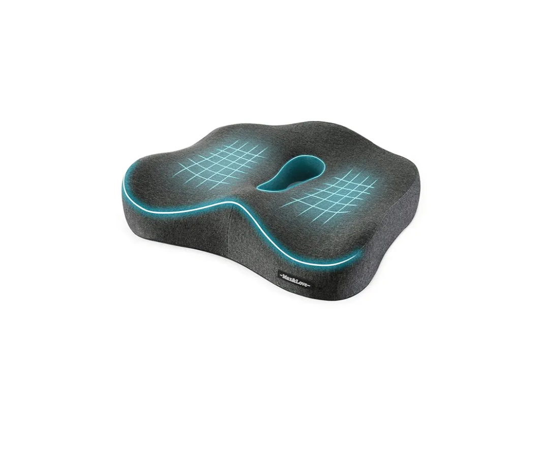 Memory Foam Seat Chair Cushion for Relieves Back Sciatica Pain Tailbone Pain Coccyx Degenerating Disc Orthopedic Osteoarthritis Prostate Cushion Low Back Pain Cushion Hip Shaping (Dark Gray)