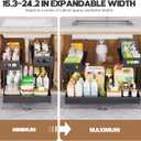 1 Pack Expandable Under Sink Organizers And Storage With Upgrade Ball-Bearing Slide Tracks,2-Tier Pull Out Under Cabinet Organizer Height Adjustable,Slide Out Under Sink Drawers-Black(Patent Pending)