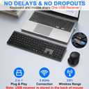 Wireless Keyboard and Mouse Combo, Full Size Silent Ultra Thin Keyboard with Magnetic Wrist Rest, Optical Mouse, 2.4G Lag-Free Cordless Mice Keyboard Set for Computer, Mac, Laptop, PC, Windows
