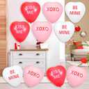 3 x 30 Pcs 12 Inch Valentine's Day Inflatable Heart Outdoor Decorations with Romantic Love Quotes, Reusable Latex Balloons for Yard Decors Wedding Anniversary Party