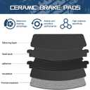 HZ1056 Blue Ceramic Disc Brake Pad Set With Hardware - Compatible With Select Chrysler 300; Dodge Challenger, Charger, Magnum; FRONT