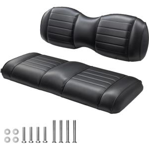 NOKINS Golf Cart Premium Rear Seat Cushion for Aftermarket Standard Rear Seat,Seat Back & Seat Bottom Cushion Assembly (Black, Fits Aftermarket Standard Rear Seat)
