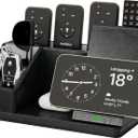 KINGFOM 3-in-1 Charging Station for iPhone, Apple Watch & AirPods  Fast Wireless Charger Stand, Desk Organizer with Phone Holder, Nightstand Dock for Apple Devices