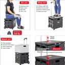 dbest Products Quik Cart Sport Collapsible Rolling Crate on Wheels for Teachers Tote Basket 80 lbs Capacity, Made from Heavy Duty Plastic, Black, Compact