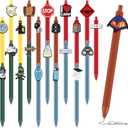 30 Pcs Camping Party Favors Retractable Ballpoint Pens Cute Summer Camp Gifts Camping Decor Rewards Vbs Adventure Birthday Party Decorations for Adult Friends Family