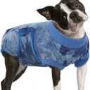 FUAMEY Recovery Suit for Dogs After Surgery,Soft Breathable Dog Bodysuit E-Collar & Cone Alternative Surgical Suit,Male Female Dog Neuter Spay Suits Anti Licking Wounds Onesie Blue Tie Dye L (L(Back:16.1-20.1in,WT:23-48lbs)