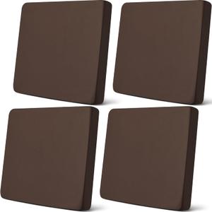 Newwiee Set of 4 Stretch Patio Cushion Covers Sofa Couch Seat Chair Slipcovers Cushion Cover Replacement Furniture Protector for Pets Washable(Dark Coffee,Seat Cover,Solid) 9.06"D x 7.87"W x 3.15"H