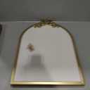 Vintage Arched Linen Cork Board with Gold Bow  Decorative Bulletin Board for Walls, Metal Frame Pin Board for Notes, Photos & Reminders, Elegant Vision Board for Home & Office 16"x21"