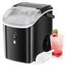 Antarctic Star Ice Maker Machine Countertop,Portable Automatic 9 Ice Cubes Ready in 8 Minutes,Makes 26 lbs of Ice per 24 Hours,Self-Clean,See-Through Lid for Home/Bar/Party Black