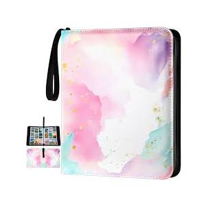 Card Binder 4/9 Pocket PU Waterproof Trading Binder Compatible with Mtg/ygo/tcg for 400/900 Portable Album Holder with Zipper Wristband Card Organizer